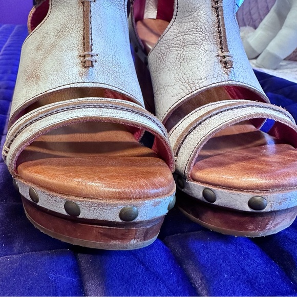 BedStu Princess Studded Leather Platform Wedge in White 🤍 - Picture 3 of 10